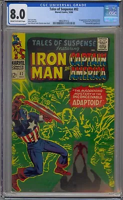 Buy Tales Of Suspense #82 Cgc 8.0 Captain America Iron Man 1st Super-adaptoid • 151.90£