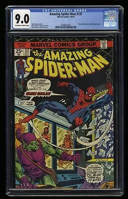 Buy Amazing Spider-Man #137 CGC VF/NM 9.0 Green Goblin Appearance! Marvel 1974 • 78.27£