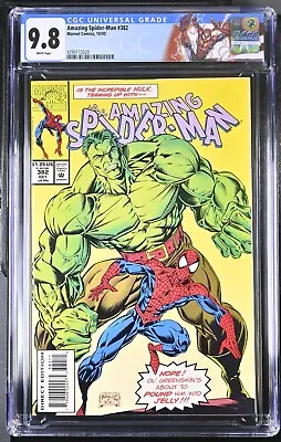Buy 🔥Amazing Spider-man #382 CGC 9.8 Custom LABEL 1993 WP Hulk & Doc Sampson App. • 93.43£