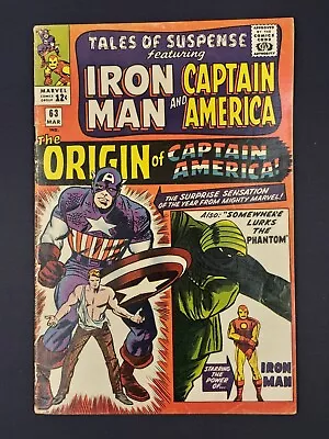 Buy Tales Of Suspense 63 1st Silver Age Origin Captain America Iron Man  • 59.26£