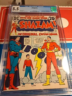 Buy SHAZAM ! # 1 CGC 5.5~ White Pages ~ 1973 ~1st Modern Captain Marvel DC  • 79.94£