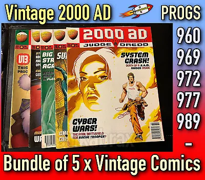 Buy 2000 AD 5 X Comic Bundle: Progs 960 969 972 977 & 989 Vintage Used 1990s #2AD7 • 4.99£