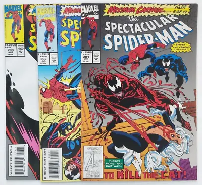 Buy The Spectacular Spider-Man #201 202 & 203 Marvel Comics MAXIMUM CARNAGE (1993) • 26£