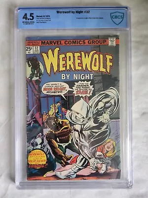 Buy 1975 Werewolf By Night #32 CBCS 4.5 Marvel Comic First & Origin Moon Knight • 516.36£