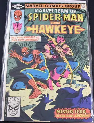 Buy Marvel Team-Up 92 Spiderman Hawkeye 1st Mr. Fear Appearance Comic VF • 3.91£