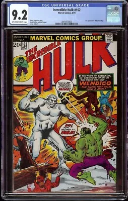 Buy Incredible Hulk # 162 CGC 9.2 OW/W (Marvel, 1973) 1st Appearance Of Wendigo • 354.76£