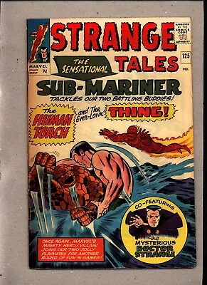 Buy Strange Tales #125_oct 1964_fine_human Torch_dr. Strange_thing_sub-mariner_uk! • 6.50£