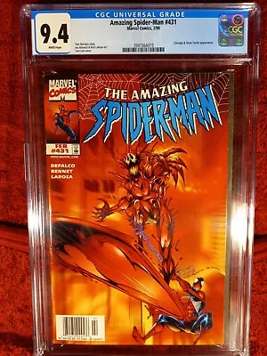 Buy Amazing Spiderman 431 CGC Graded 9.4 Silver Surfer And Cosmic Carnage • 79.06£