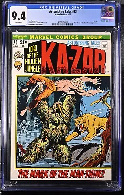 Buy 1972 Astonishing Tales 13 CGC 9.4 1st Man-Thing Cover Appearance! • 258.18£