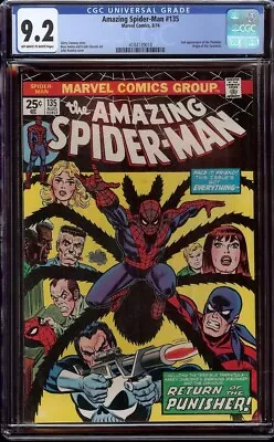Buy Amazing Spider-Man # 135 CGC 9.2 OW/W (Marvel, 1974) 2nd Appearance Punisher • 396.30£