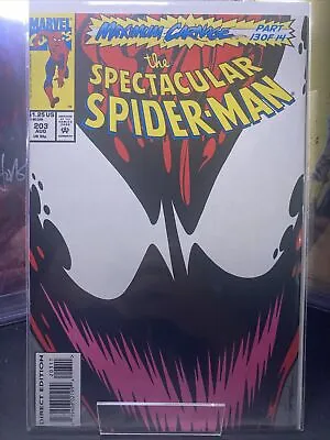 Buy Marvel Comics The Spectacular Spider-man #203 Maximum Carnage Appears NM • 3.18£