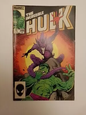Buy Marvel Comics The Incredible Hulk #308 1985 Bronze Age Newsstand Variant • 14.21£