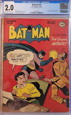 Buy 1946 Batman 35 CGC 2.0 DC UNIVERSE COLLECTION. Catwoman New Costume Story. RARE! • 391.82£