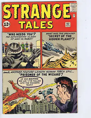 Buy Strange Tales #102 Marvel 1962 '' Prisoner Of The Wizard ! '' Human Torch ! • 240.18£