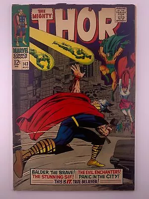 Buy Thor #143 1st Evil Enchanters Fine- 5.5 Nice - Tanning Edges/Soiling • 15.81£