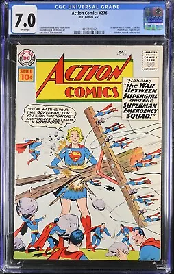 Buy Action Comics #276 CGC 7.0! WHITE Pages! 1st Brainiac 5. DC 1961 • 683.64£