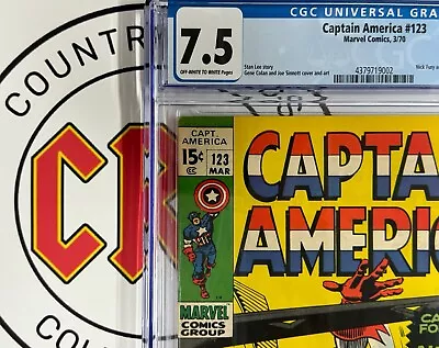 Buy Marvel Comics (3/70) Captain America #123 CGC 7.5 • 63.95£