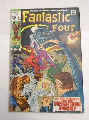 Buy The Fantastic Four #94/Bronze Age Marvel Comic Book/1st Agatha Harkness/VG • 51.26£