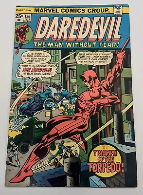 Buy Daredevil #126 VF 1st App New Torpedo Bronze Age Marvel Comics 1975 Key • 17.41£