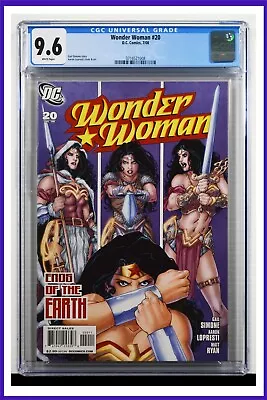 Buy Wonder Woman #20 CGC Graded 9.6 DC July 2008 White Pages Comic Book. • 59.30£