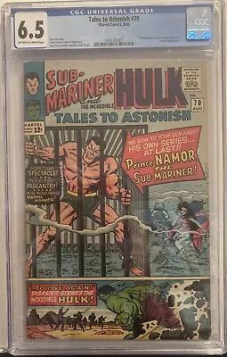 Buy Tales To Astonish #70 Cgc 6.5 Oww Pg Marvel 1963 Sub-mariner Starts As Feature • 98.95£