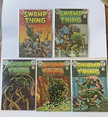 Buy (5) Swamp Thing Berni Wrightson Comic Lot (# 5, 6, 8, 9, 10) Midgrade 1973-1974 • 31.61£