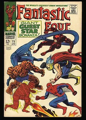 Buy Fantastic Four #73 FN/VF 7.0 Thor Spider-Man Daredevil Appearance! Marvel 1968 • 52.16£