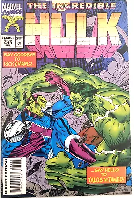 Buy The Incredible Hulk # 419. 1st Series.  Marvel Comics. July 1994. Fn/vfn 7.0 • 2.39£