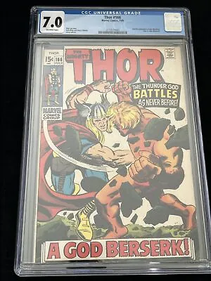 Buy Thor #166 🌟 CGC 7.0 🌟 2nd Full App Of HIM - Warlock! Marvel Mighty Comic 1969 • 132.58£