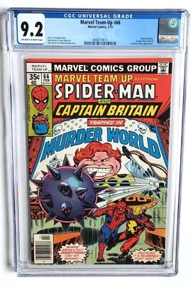 Buy Marvel Team-up #66 Cgc 9.2 1978  +captain Britain 2nd Us Appearance+  Spider-man • 77.77£