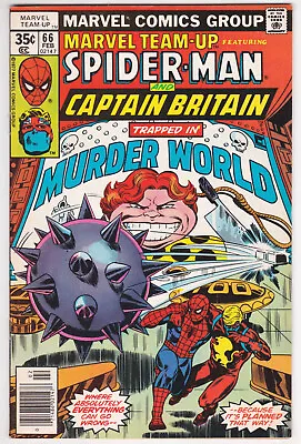 Buy Marvel Team-Up #66 Very Fine-Near Mint 9.0 Spider-Man Captain Britain 1978 • 22.13£