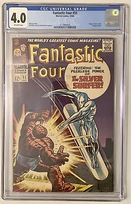 Buy Fantastic Four #55 - CGC 4.0 - Silver Surfer Vs Thing - Marvel - MCU - 1966 • 225£