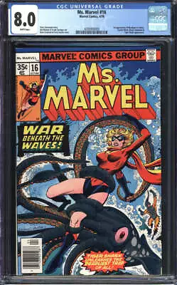 Buy Ms. Marvel #16 Cgc 8.0 White Pages // 1st Cameo Appearance Of Mystique • 71.15£