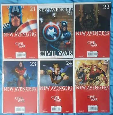 Buy New Avengers (2005 1st Series) #21,22,23,24,25 NM Set Lot Run Civil War Tie-In • 10.41£