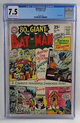 Buy Silver Age BATMAN #176 12/65 CGC 7.5 25 Cent 80 Page Giant Rogues Gallery Joker • 159£