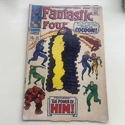 Buy Fantastic Four #67 - 1st Cameo App Of HIM (Adam Warlock) - 1967 Marvel Comics • 49.99£