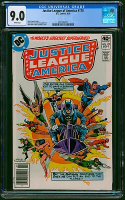 Buy JUSTICE LEAGUE OF AMERICA #170 1979 CGC 9.0 White Pages Batman Superman Flash • 102.87£