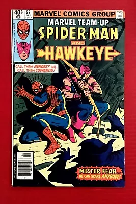 Buy Marvel Team-up Spider-man And Hawkeye #92 Very Fine 1980 Buy Classic Spidey Now • 8.04£