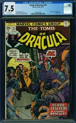 Buy Tomb Of Dracula 25 Cgc 7.5 Ow Pages 1st App Origin Of Hannibal King 1974 C6 • 79.43£