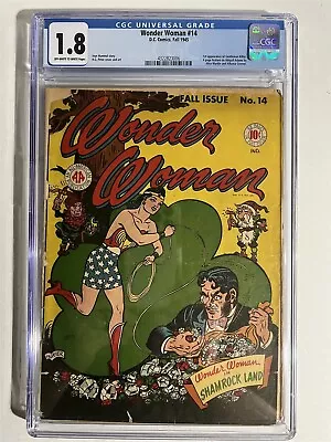 Buy Wonder Woman #14 Dc Comics Golden Age 1945 Cgc 1.8 Graded 1st Gentleman Killer! • 265.83£