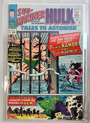Buy Tales To Astonish #70 Namor Sub-Mariner Hulk Stan Lee 1965 Marvel Comic Book • 86.27£