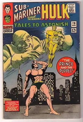 Buy Marvel TALES TO ASTONISH 78   HULK SUB MARINER  FN+  6.5 1966 • 23.99£