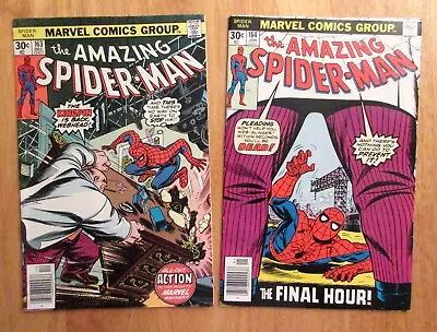 Buy Lot Of 2 AMAZING SPIDER-MAN: #163 (FN++), 164 (FN/VF) Bright, Colorful & Glossy! • 29.26£