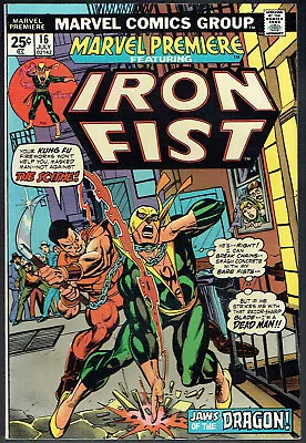 Buy MARVEL PREMIERE  16  VF/8.0  - 2nd Appearance Of Iron Fist! • 41.81£