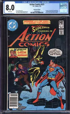 Buy Action Comics #521 Cgc 8.0 White Pages // 1st Appearance Vixen Superman Story • 94.87£