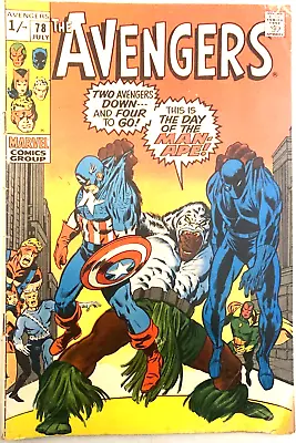 Buy Avengers # 78. Bronze Age 1970.  John Buscema-cover. Fn- 5.5. Minor Key. • 24.99£