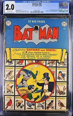 Buy Batman #58 (Apr 1950-May 1950, D.C. Comics) CGC 2.0 GD | 4349671001 • 355.77£