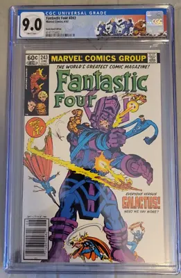 Buy FANTASTIC FOUR #243- Byrne-c/s/a, Newsstand CGC 9.0 VF/NM, Marvel (1982) • 61.57£