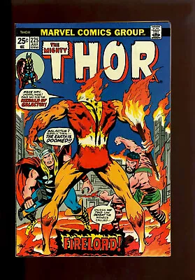 Buy Thor #225~Marvel Comics, 1974~1st Appearance Of Firelord~w/ MVS~White Pages~VF- • 71.36£