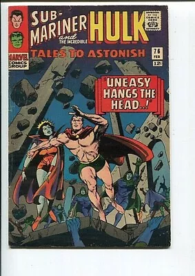 Buy Tales To Astonish 76 Vf- Hulk Sub-mariner Lee Kirby 1966 • 19.69£